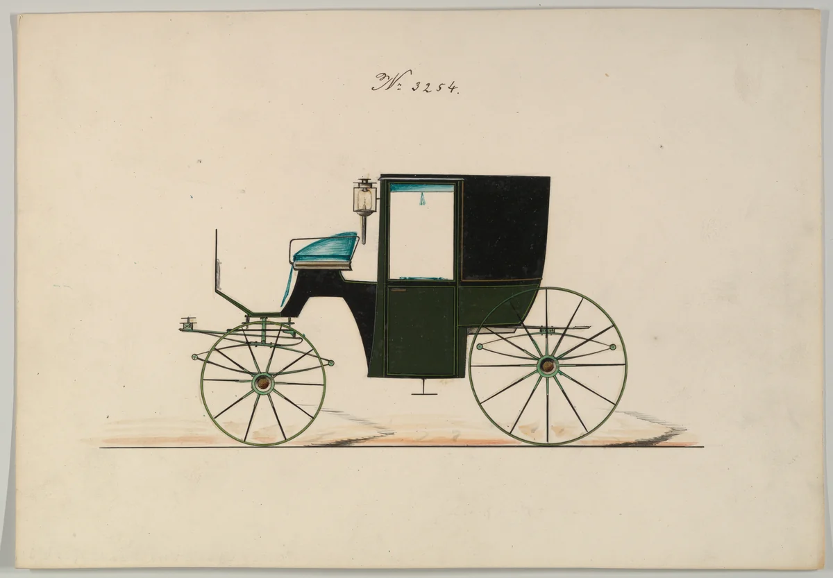 Brougham #3254 by Brewster & Co., drawing, 1876