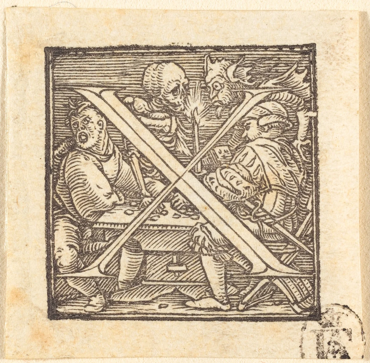Letter X by Hans Lützelburger, print, 1518-1528
