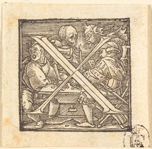 Letter X by Hans Lützelburger, print, 1518-1528