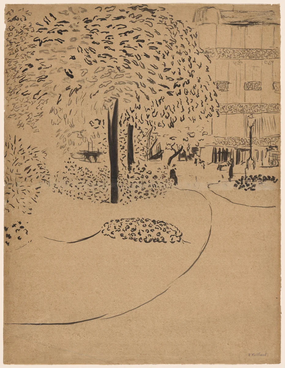 The Square by Edouard Vuillard, drawing, 1910