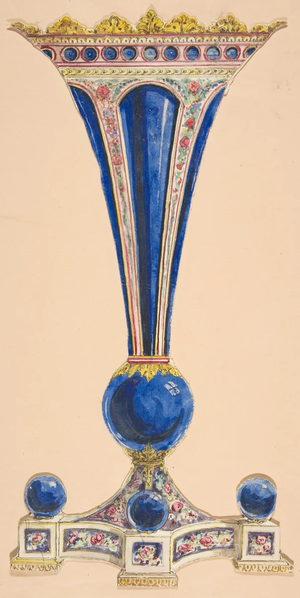 Design for a Vase by anonymous, drawing, 1800-1899