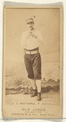 A.C. Weyhing, Pitcher, Philadelphia Athletics, from the Old Judge series (N172) for Old Judge Cigarettes by Goodwin & Company, photograph, 1888
