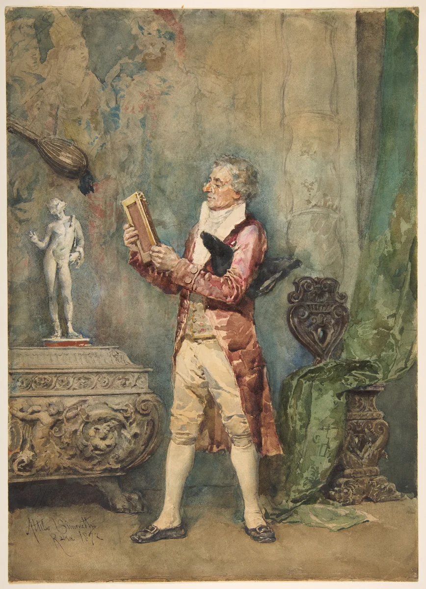 The Amateur by Attilio Simonetti, drawing, 1843-1925