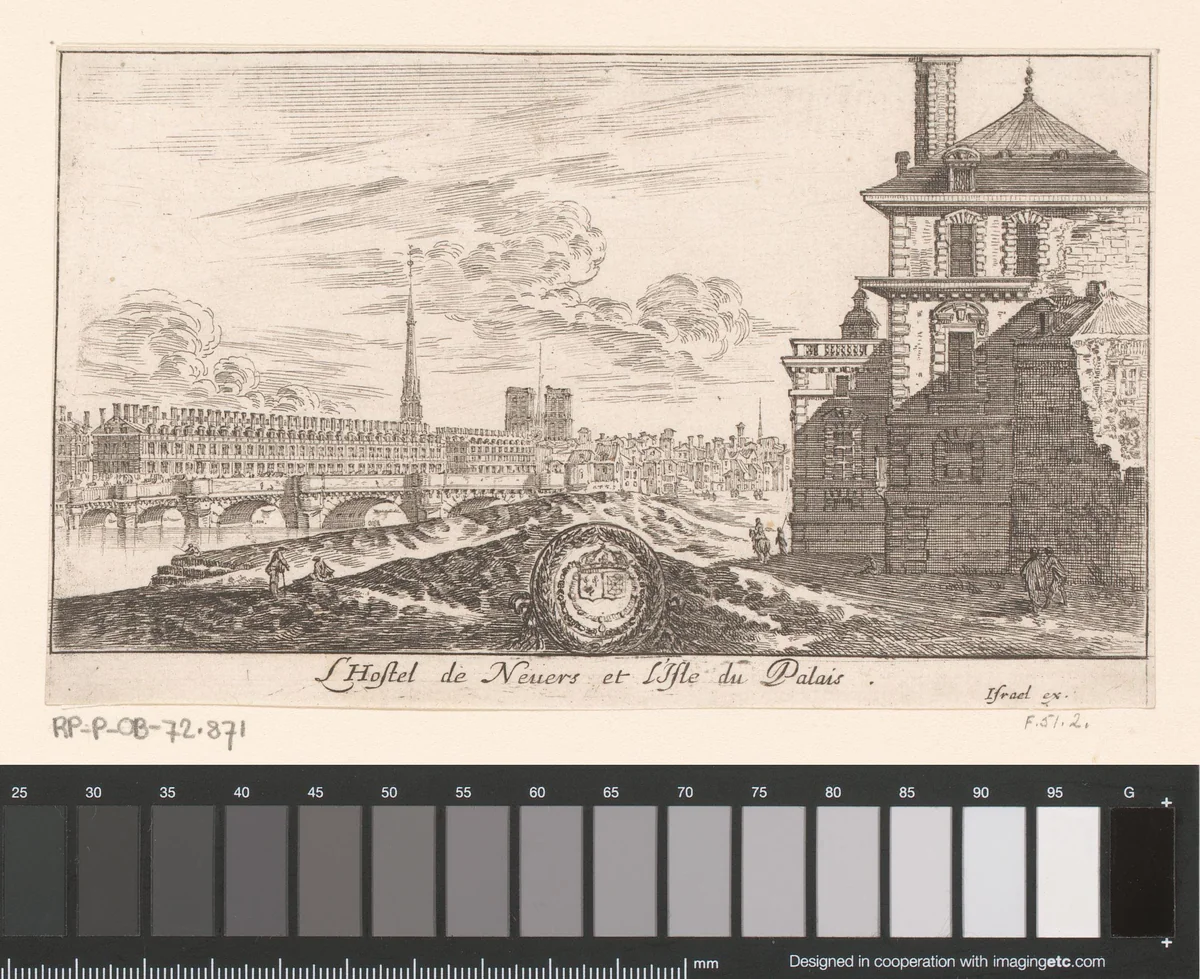Gezicht op het hôtel de Nevers by Israël Silvestre, print, 1652