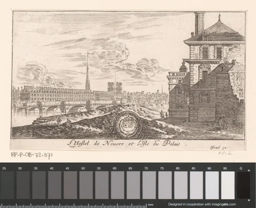 Gezicht op het hôtel de Nevers by Israël Silvestre, print, 1652