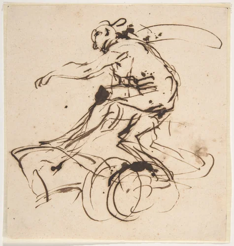 Charioteer by Micco Spadaro, drawing, 1609-1675