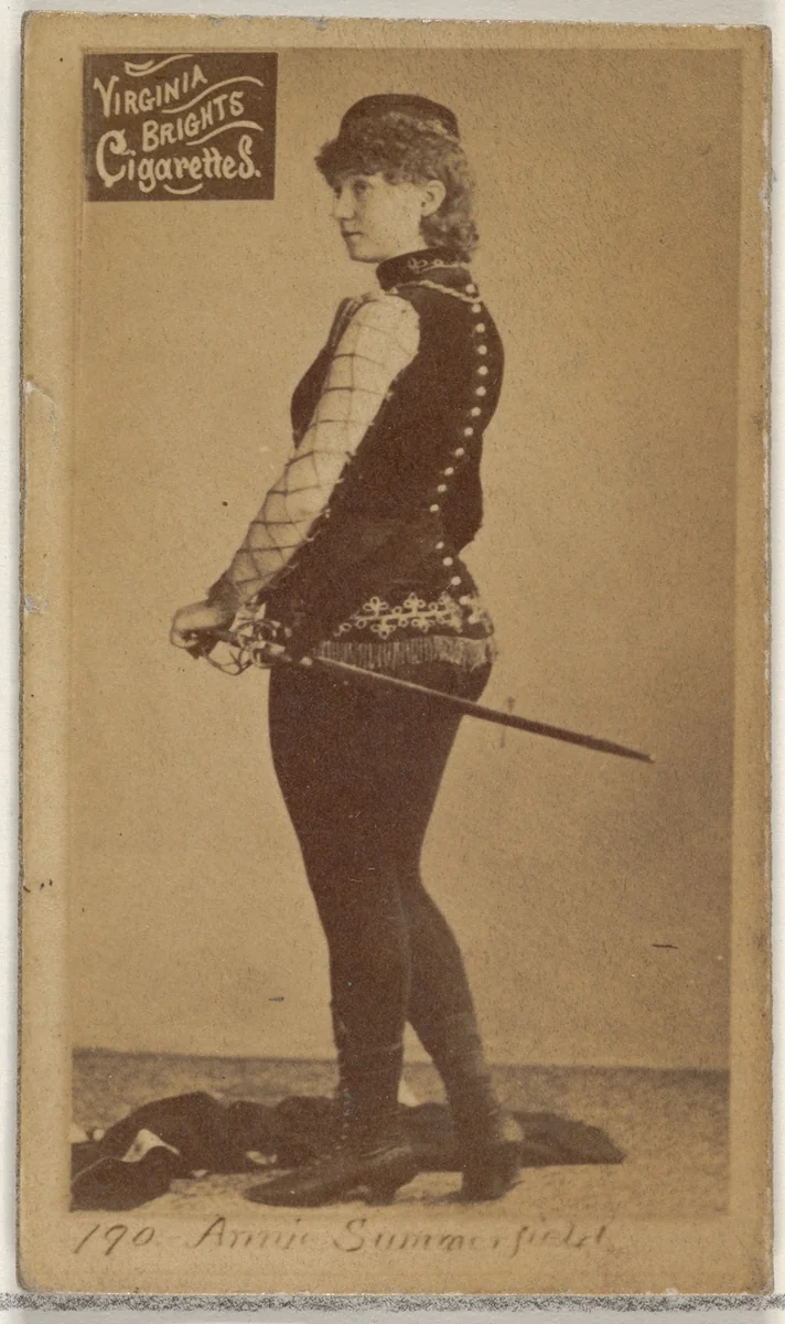 Card 190, Annie Summerfield, from the Actors and Actresses series (N45, Type 2) for Virginia Brights Cigarettes by Allen & Ginter, photograph, 1885-1891