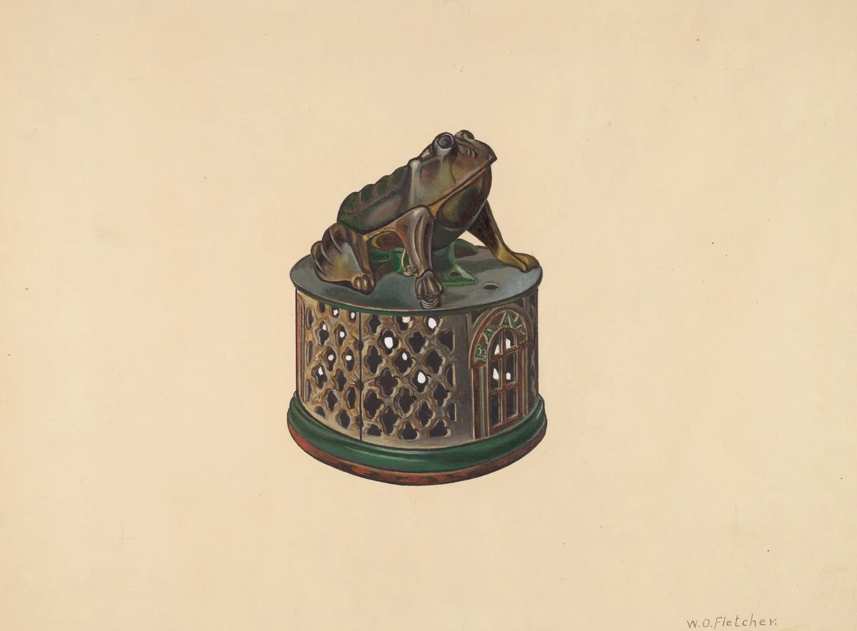 Toy Bank: Frog by William O. Fletcher, index of american design, 1938