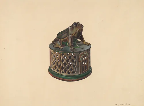 Toy Bank: Frog by William O. Fletcher, index of american design, 1938