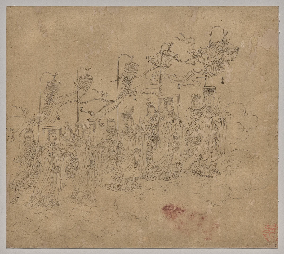 Album of Daoist and Buddhist Themes: Procession of Daoist Deities: Leaf 5 by Unknown, painting, 1200-1299