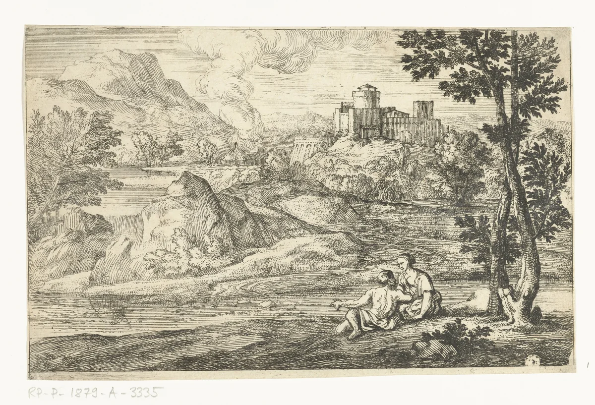 Landschap met kasteel by Adriaen Frans Boudewyns, print, 1666-1681