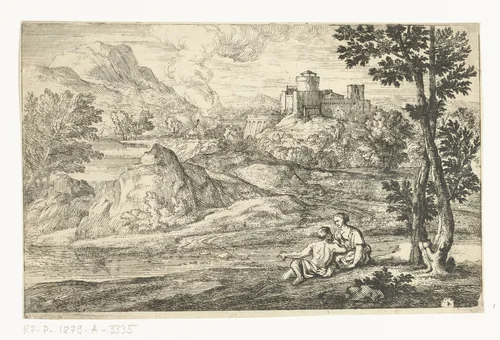 Landschap met kasteel by Adriaen Frans Boudewyns, print, 1666-1681