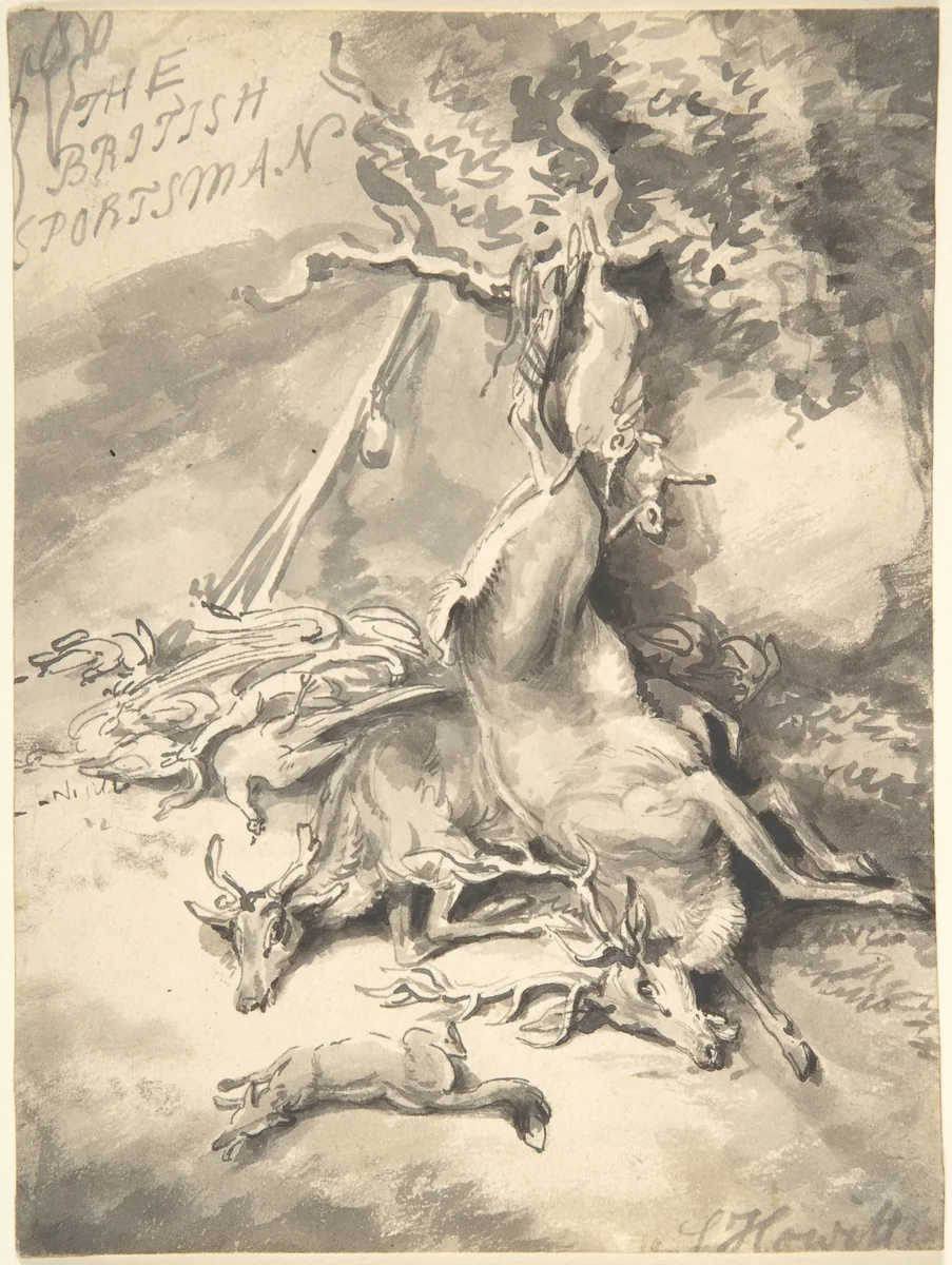 Design for the Frontspiece of The British Sportsman by Samuel Howitt, drawing, 1807-1817