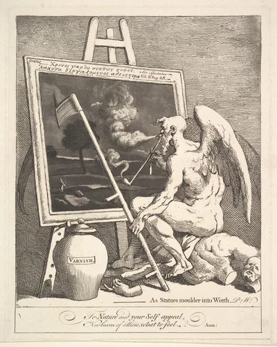 Time Smoking a Picture by William Hogarth, print, 1756-1766