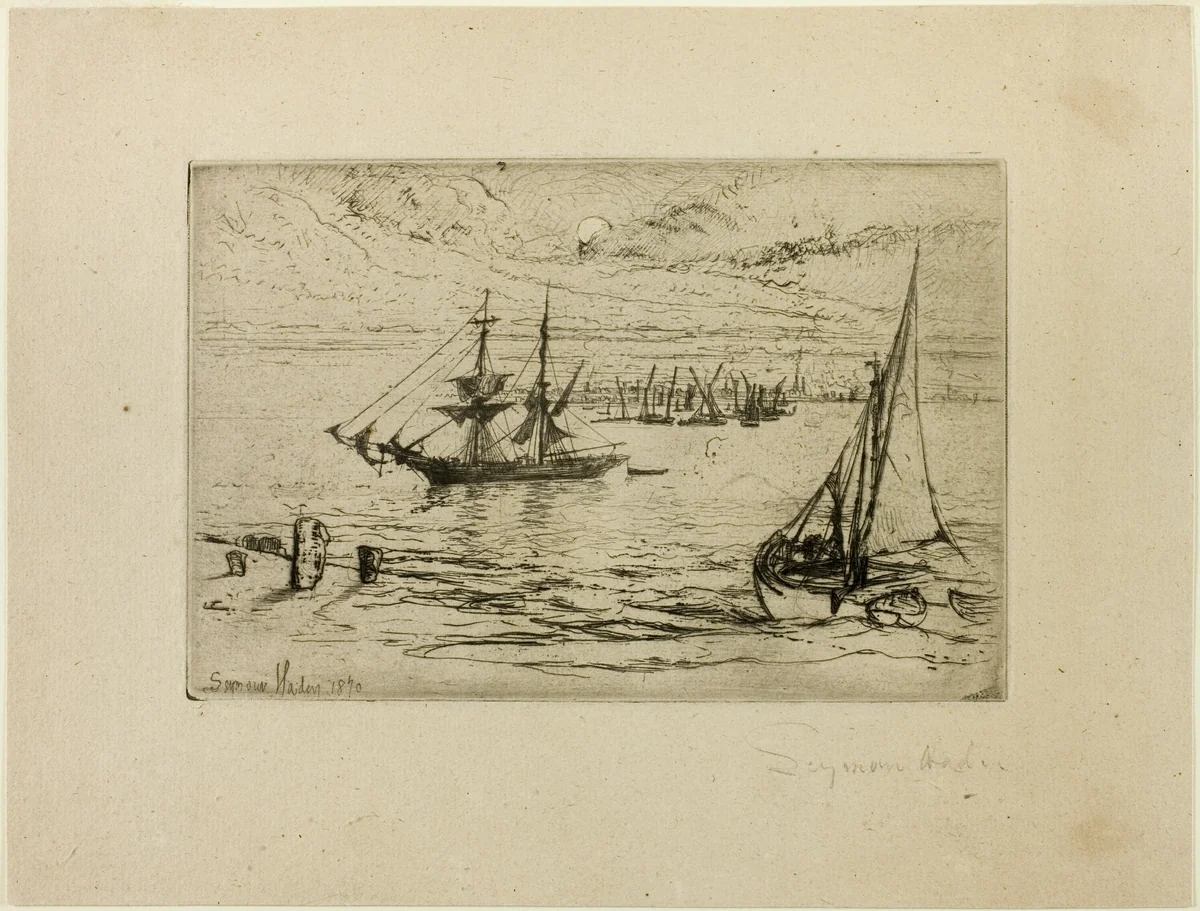 A Brig at Anchor by Francis Seymour-Haden, print, 1870