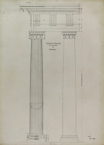 Orders of Architecture, Renaissance Doric Order from Vincenzo Scamozzi, Elevation by Carl Furst, other, 1870