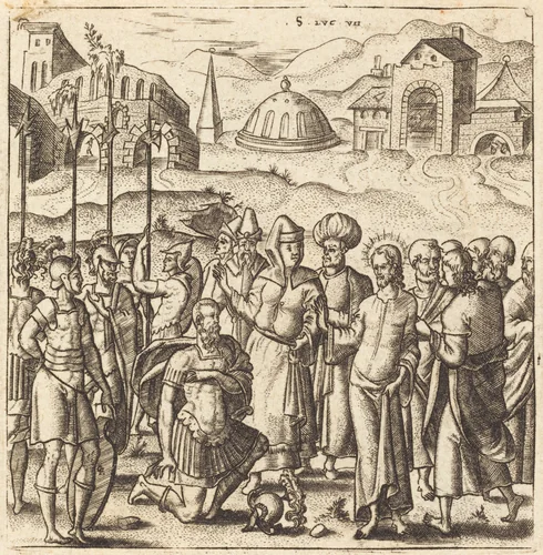 Christ and the Centurion by Léonard Gaultier, print, 1576-1580
