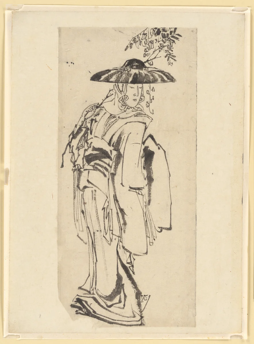 Fuji Musume, the Wisteria Maid by Katsushika Hokusai (葛飾 北斎), painting, 1700-1899