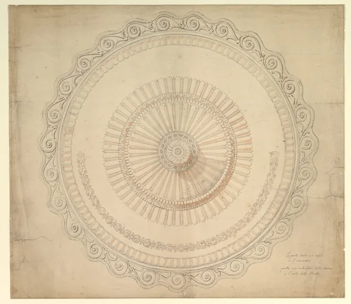 Design for a Porcelain Plate by anonymous, drawing, 1780-1800