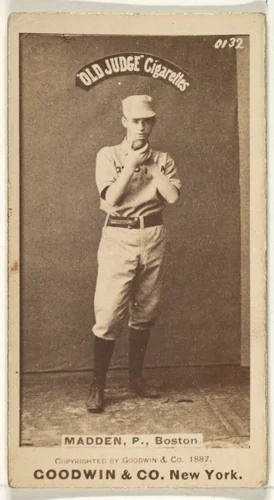 Madden, Pitcher, Boston, from the Old Judge series (N172) for Old Judge Cigarettes by Goodwin & Company, photograph, 1887