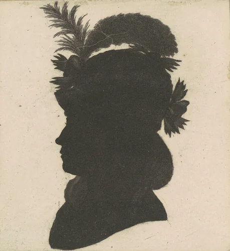 Unidentified Female Silhouette by Charles B. J. Févret de Saint-Mémin, print, 1797
