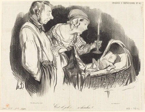 Est-il joli!... ce chérubin!... by Honoré Daumier, print, 1839