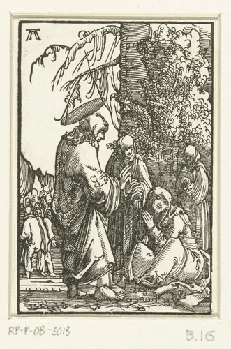 Christus neemt afscheid van Maria by Unknown, print, 1506-1538
