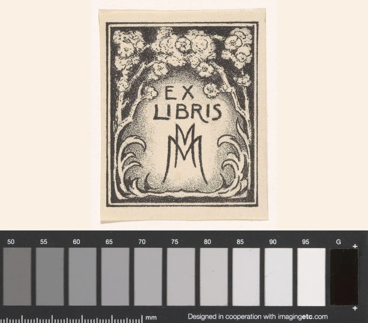 Ex libris van MM by Simon Moulijn, print, 1876-1926