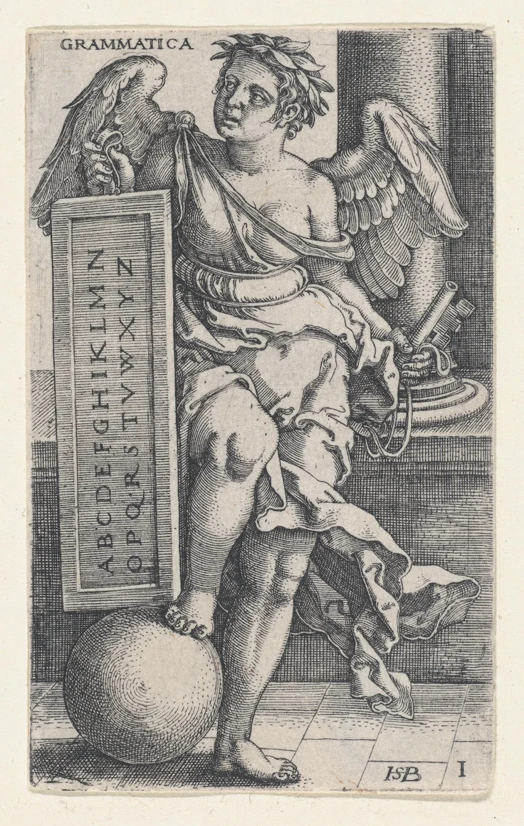 Grammatica, from "The Seven Liberal Arts" by Sebald Beham, print, 1500-1550