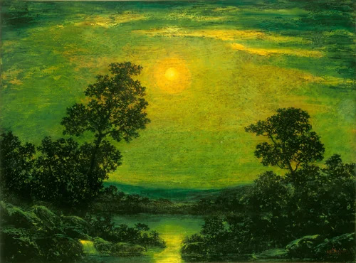 Moonlight by Anonymous Artist; Ralph Albert Blakelock, painting, 1900-1949