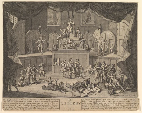The Lottery by William Hogarth, print, 1724