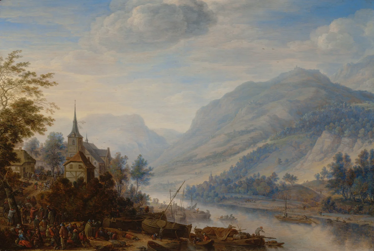 View of the Rhine at Reineck by Herman Saftleven, painting, 1654
