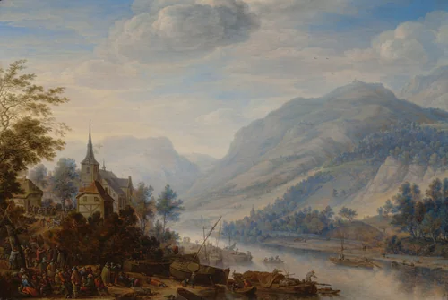 View of the Rhine at Reineck by Herman Saftleven, painting, 1654