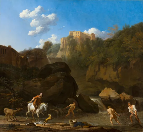 The Waterfalls at Tivoli by Karel Dujardin, painting, 1673