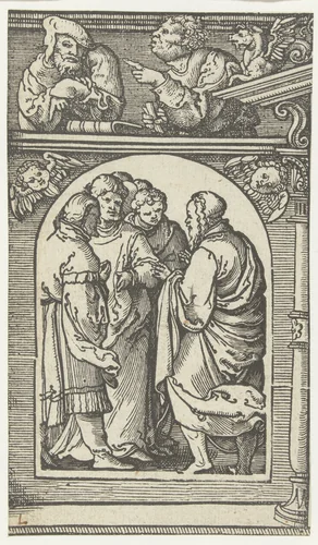 Elisa discussieert met de profeten by anonymous, print, 1525-1530