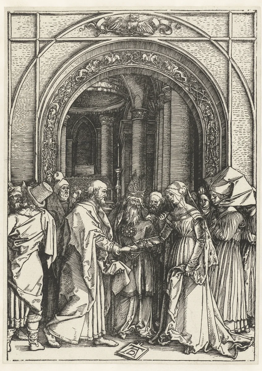 Huwelijk van Maria by Unknown, print, 1502-1506