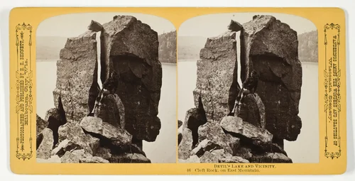 Cleft Rock, on East Mountaino, No. 46 from the series "Devil's Lake and Vicinity" by Henry Hamilton Bennett, photograph, 1870-1908