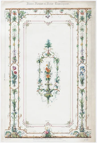 Décor Fleurs et Bois Rustiques. by anonymous, print, 1800-1899