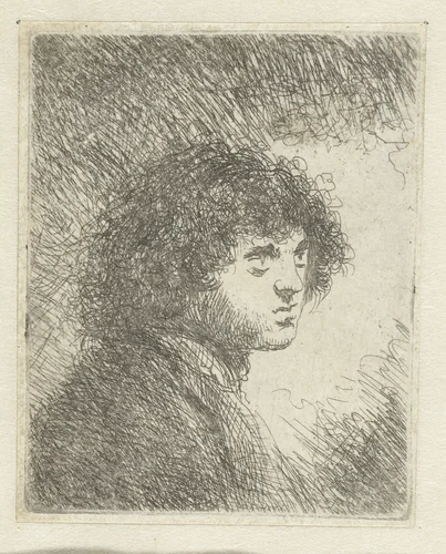 Borstbeeld van een jonge man by Jan Lievens, print, 1625-1674