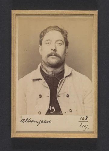 Alban. Jean-Louis. 35 ans, né à Paris. Plombier. Anarchiste. Fiché le 5/3/94. by Alphonse Bertillon, photograph, 1894
