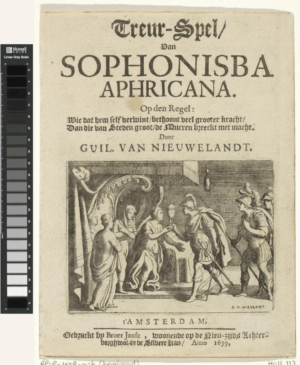 Sophonisba ontvangt de gifbeker by Guilliam van Nieulandt, print, 1639