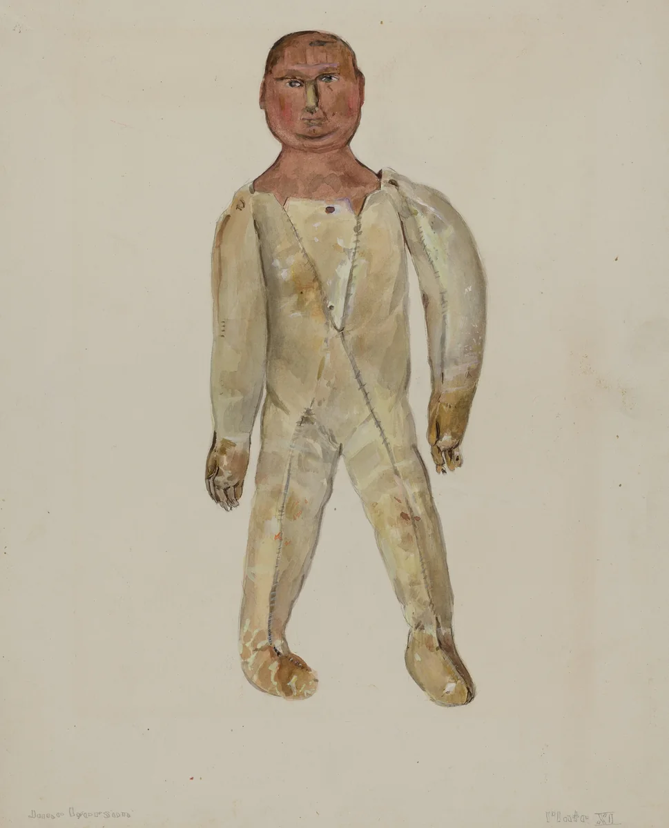 Leather Bodied Doll by Jane Iverson, index of american design, 1936