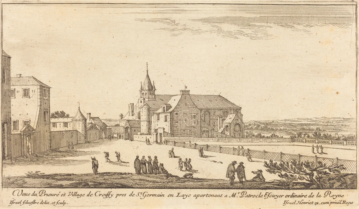 Veue de Prieure et Village de Croissy by Israël Silvestre, print, 1650