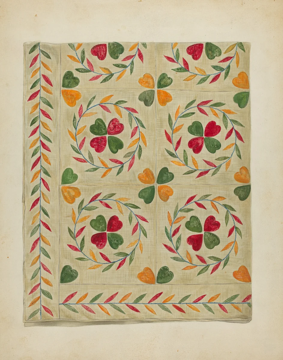 Bedspread by Mary Berner, index of american design, 1936