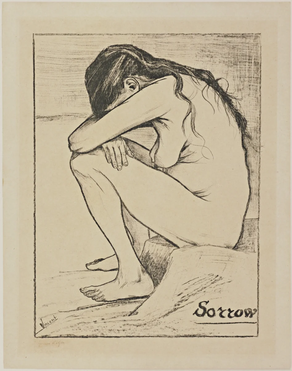Sorrow by Vincent van Gogh, print, 1882