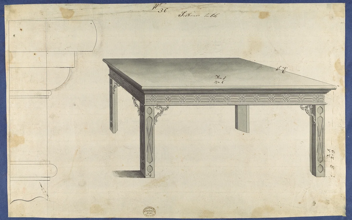 Sideboard Table, from Chippendale Drawings, Vol. II by Thomas Chippendale, drawing, 1753
