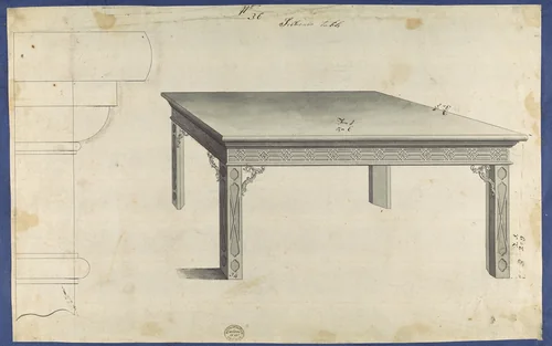 Sideboard Table, from Chippendale Drawings, Vol. II by Thomas Chippendale, drawing, 1753