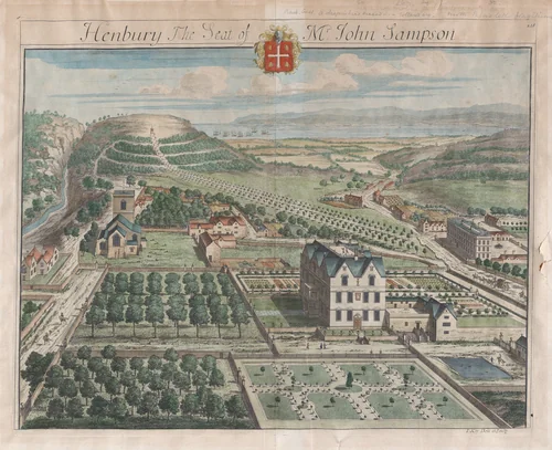 Henbury, the Seat of Mr. John Sampson, plate 248 from "The Ancient and Present State of Gloucestershire" by Johannes Kip, print, 1712-1768