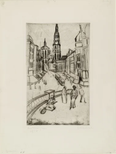 Antwerp (Antwerpen) by Erich Heckel, print, 1914
