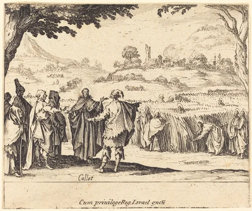 Jesus with the Pharisees by Jacques Callot, print, 1635